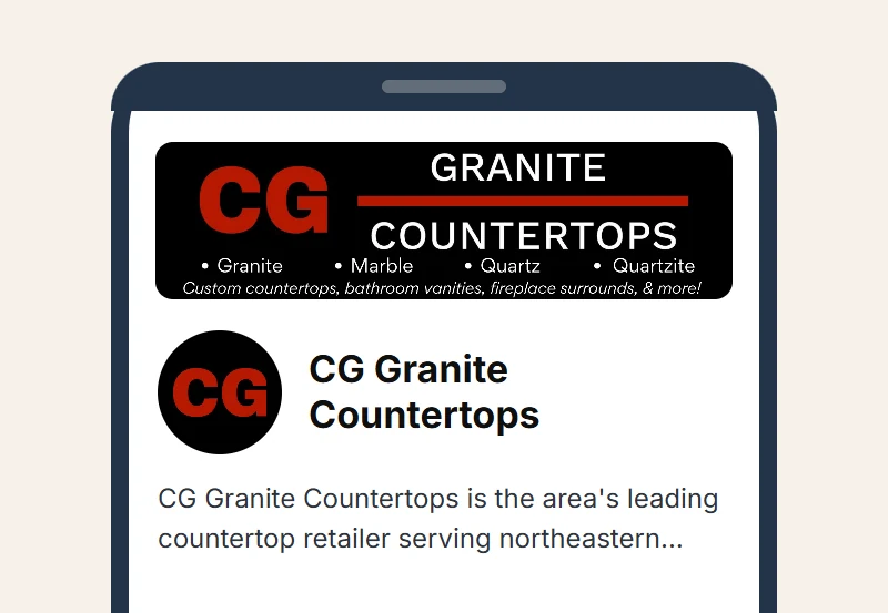 Design mockup of the YouTube channel on a phone: the banner I designed, the round CG logo, the channel name, and the first two lines of the description